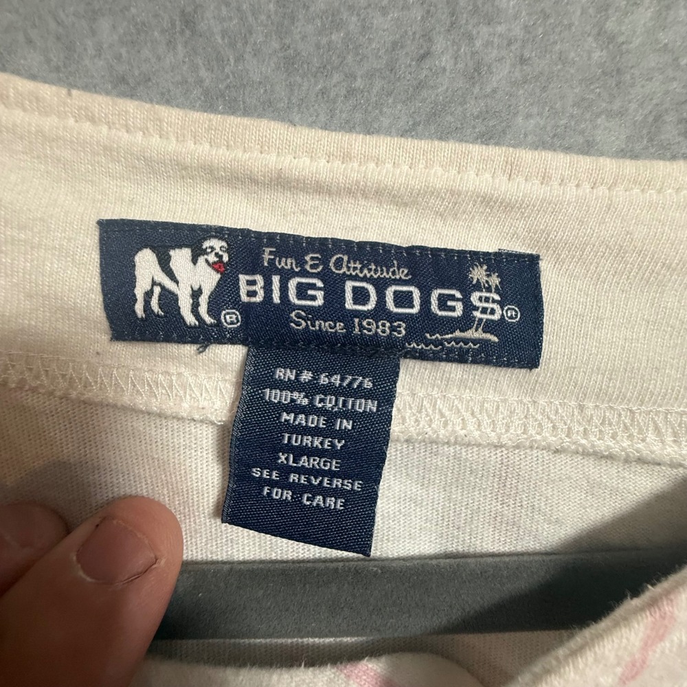 Big Dogs Baseball Jersey Top Pink Pinstripe Thermal Layered Sleeve XL - Picture 2 of 7